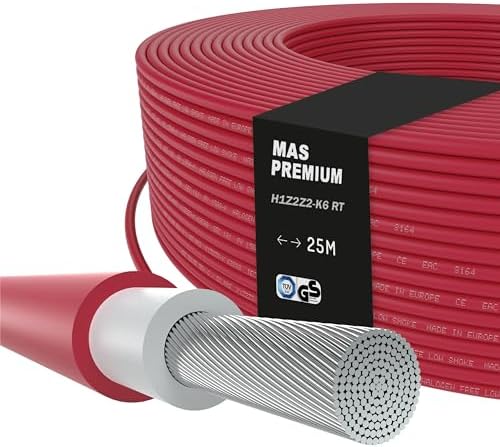 Przewód solarny H1Z2Z2-K 6 mm², od 5 do 100 m, kabel solarny, układany w ziemi, przewód pojedynczy, fotowoltaiczny, bezhalogenowy, podwójnie izolowany, czarny, czerwony lub niebieski (niebieski, 70 m)