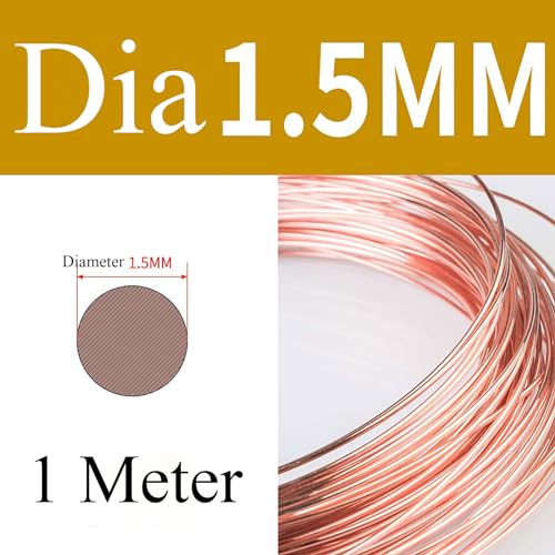 COYOUCO Copper Wire, 1.1/1.2/1.3/1.4/1.5Mm Diameter, 1M Length, Bare Solid Copper Wire for Crafting, Jewelry, Electrical, Industry,1.5mm*1m