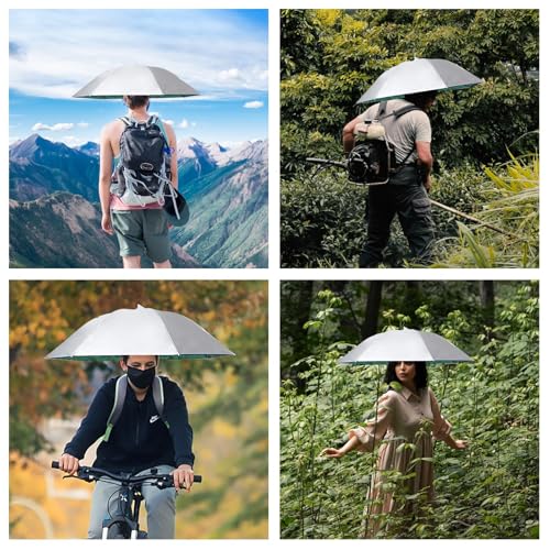 Kilobey Chapéu de guarda-chuva, grande, mãos livres, para mulheres e homens, chapéu de guarda-chuva