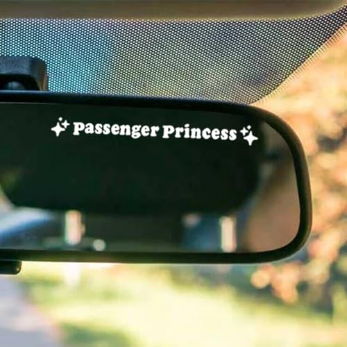 Image of BoAn 3 Pack Passenger Princess Stickers,Rearview Mirror Decal, Vinyl Decal,Car Mirror Decal,Cute Car Sticker(White)
