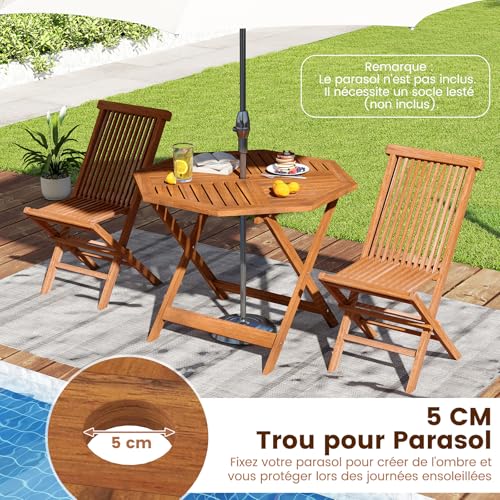 Table de salle à manger extérieure 90cm pour optimiser les petits espaces - 6