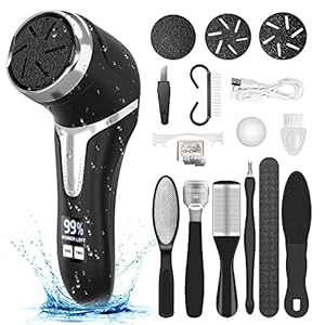 Electric Callus Remover for Feet with Vacuum, Professional Pedicure Tools Kit, Rechargeable Waterproof Foot File for Foot Care Deadskin Remover with 3Heads&2Speed,LCD Display
