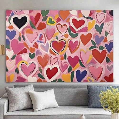 Peinture murale rose cœur d'amour pour raviver un mur blanc triste