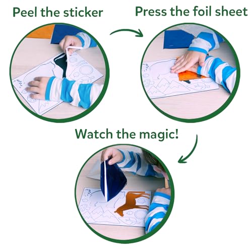 Image of Skillmatics Foil Fun - Animals, No Mess Art for Kids, Travel Toys, Craft Kits, DIY Creative Activity, Screen-Free Entertainment, Gifts for Boys & Girls Ages 4, 5, 6, 7, 8, 9