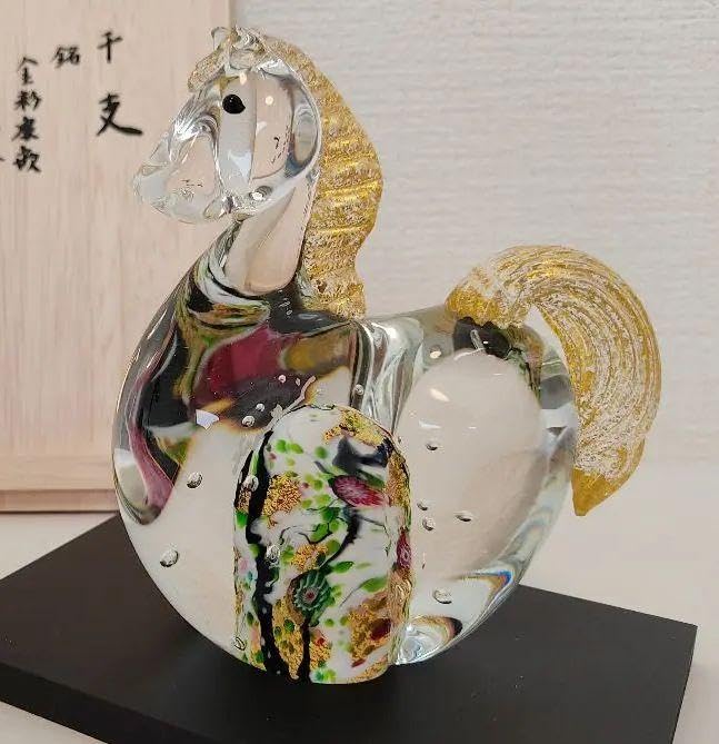 超希少品☆黒木国昭 光琳 金彩象嵌 干支 午 ガラス工芸 馬 m66299184855_1.jpg?1660788644