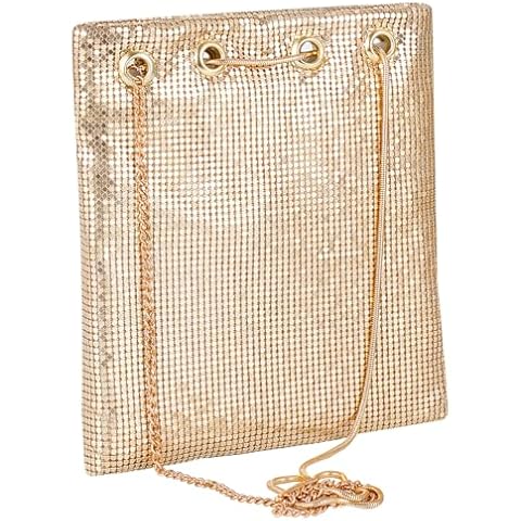 Metal Mesh Purse Shoulder Bags crossbody bag for Women Metal Mesh Evening Handbags Clutch Purses in Gold Cover