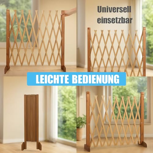 Treppenschutzgitter für Hunde - Absperrgitter - Türschutzgitter - Hundeschutzgitter - Hundebarrieren - verstellbar Trennwand - ohne Bohren - 30-117cm breit - aus Holz