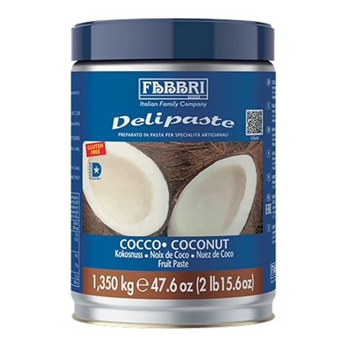 Fabbri Delipaste Coco, Compuesto aromatizante para gelato, helado, servicio suave, pastelería y confitería - 1 lata de 2.98 lb