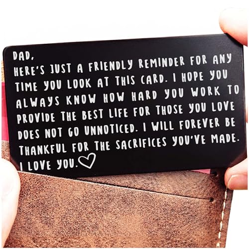 Red Dot Laser Engraving Wallet Card for Dad – Father's Day from Son or Daughter for the Best...
