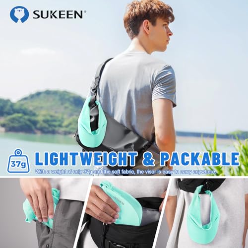 Image of Sukeen Cooling Stretchy Visor Free Size Cool Hat with UV Protection Brim Peak Vizor for Golf,Tennis,Cycling,Running