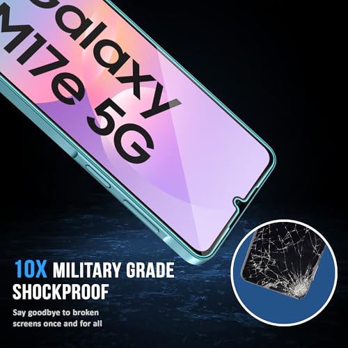 Image of ArmourPro Military-Grade Tempered Glass for Samsung Galaxy M17e, Galaxy F70e - 9H Anti Scratch, Edge-to-Edge Coverage, HD Clarity, Smooth Touch, Case Friendly, Easy Installation Kit with Cable Protector