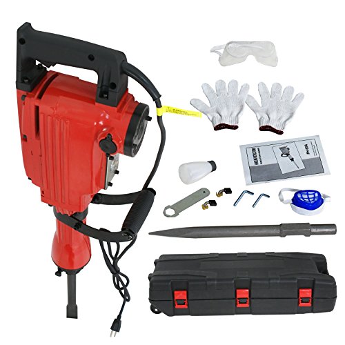 ZENY 2200W Heavy Duty Electric Demolition Jack Hammer Concrete Breaker Drills w/Case, Gloves 2 Chisel 2 Punch Bit Set
