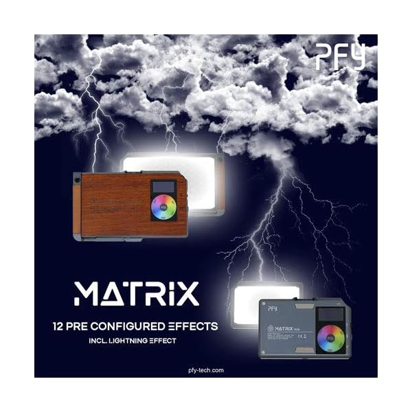 PFY Matrix Mini RGB Videolicht mit App-Steuerung – Sehr leichtes LED-Kameralicht mit 360° Farbraum und FX Effekte, kompakte Videoleuchte zur Fotobeleuchtung für unterwegs, Elegantes Alu-Design – Bild 4