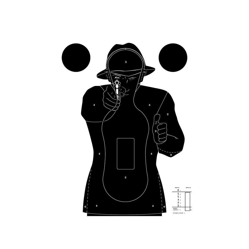 Inconnu Cibles De Tir Silhouette Police 51 Cm x 71 Cm