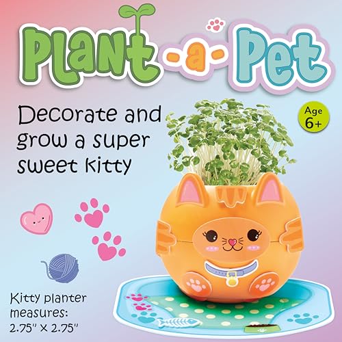 Creativity for Kids Plant-A-Pet: Kitty - Arts and Crafts for Kids, Mini Gifts for Girls and Easter Basket Stuffers for Kids, Chia Seed Plant Pet (Ages 6+) - Image 3