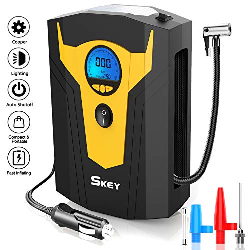 Skey Air Compressor Tire Inflator - Electric Auto Pump 12V DC Portable Air