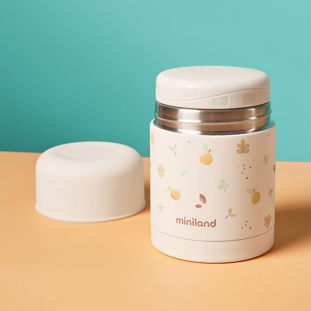 Miniland Food Thermy Valencia 600ml Double Layer Steel Papillary Flask Keeps Food Temperature for Hours