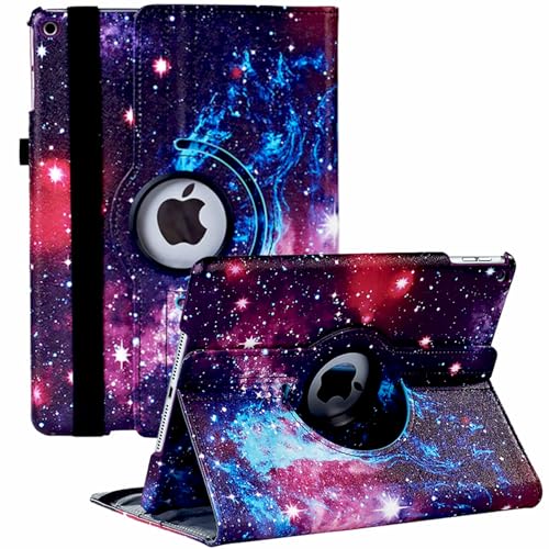 Rotating Case for iPad 9th Generation (2021) iPad 8th Generation (2020) iPad 7th Gen (2019) - 360 Degree Rotating Protective iPad Covers 10.2 Inch with Auto Sleep/Wake Function(Color Galaxy)