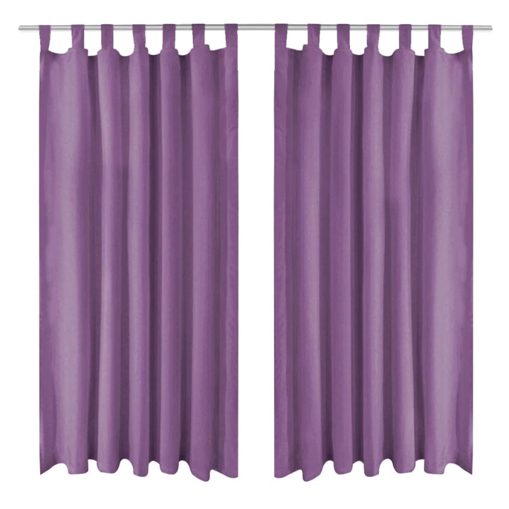 Rideaux occultants et translucides violets protégeant votre intimité avec style