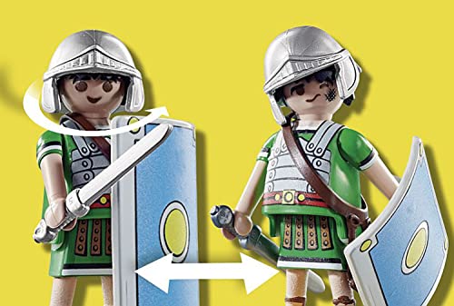 Playmobil 70934 Astérix : Les légionnaires Romains - avec Quatre Romains avec des Casques, des épées et des boucliers - Les Aventures d'Obélix - Histoire & Imaginaire - Dès 5 Ans