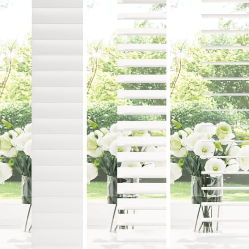Persiana de madera blanca premium en paulownia maciza con lamas de 35 mm para pared o techo 3