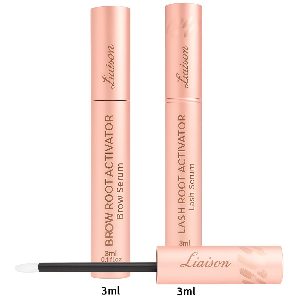 Liaison Brow & Lash Root Activator Serum Bundle (2 x 3ml) – Eyebrow & Eyelash Growth Serums for Thicker, Fuller, Healthier Brows & Lashes – Vegan, Cruelty-Free, Paraben-Free, Gentle for Sensitive Skin