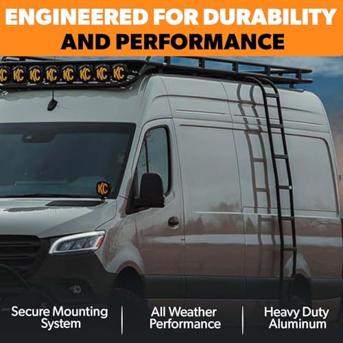 Image of FVC Wheel Wrap Side Ladder for Mercedes-Benz Sprinter & Winnebago Revel | 17 lb Aluminum Ladder with Traction Steps