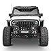 Hooke Road JK Mad Max Front Bumper Grill for 2007-2018 Jeep Wrangler JK & Unlimited 2/4 Doors, Rock Crawler Offroad Bumper with Winch Plate, LED Lights