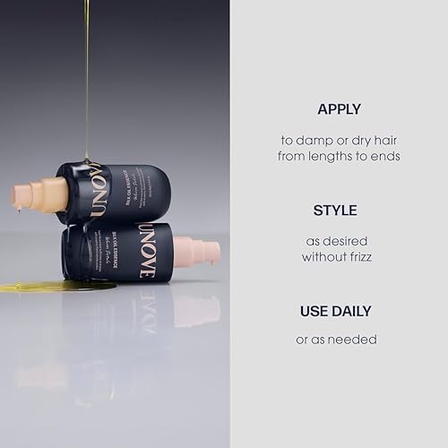 Miniatura 6 de UNOVE Silk Oil Essence - Suero para el cabello, 2.4 onzas líquidas, aceite nutritivo para cabello seco, encrespado y dañado, suero suave ligero,