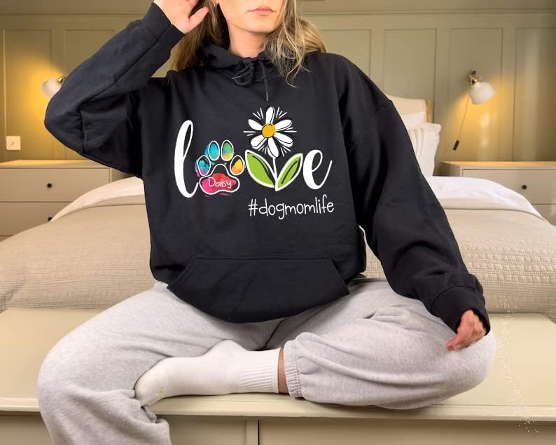 GODMERCH Love Daisy Paw Watercolor, Dog Mom Shirts for Women, Dog Mom Tshirt, Dog