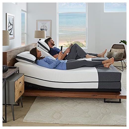 Ananda 12" Pearl and Cool Gel Infused Memory Foam Mattress with Premium Adjustable Bed Frame Combo, Head Tilt, Massage, USB, Zero Gravity,Anti-Snore ... (Split King)