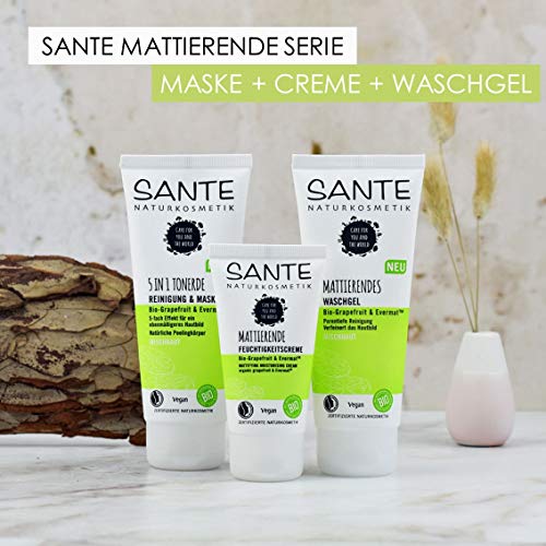 Sante Naturkosmetik Mattierendes Waschgel Bio-Grapefruit & Evermat, Verfeinert die Poren, Mattierende Gesichts-Reinigung… - Image 5