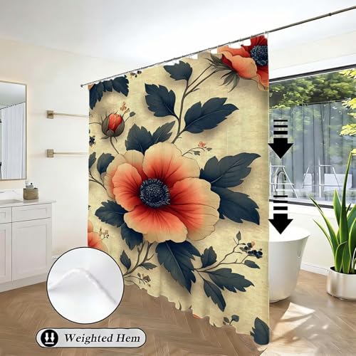 Rideau de douche 90x180 cm rétro en polyester imperméable - 3