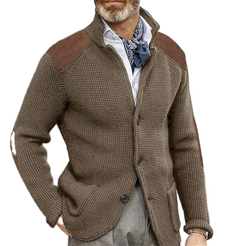 Wekumgy Mens Cardigan Sweater with Elbow Patches...