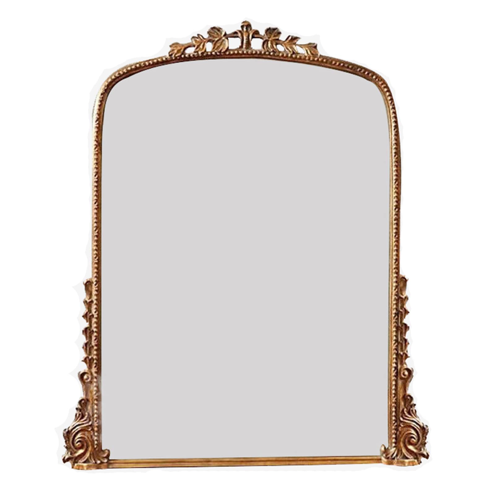 Bathroom Mirror V-intage Espejos de baño Dorados Espejo Tallado a Mano Espejo de tocador Montado en la Pared/de pie Dormitorio Entrada Sala de Estar Espejo de tocador (50/60/70/80 cm), Marco Espe