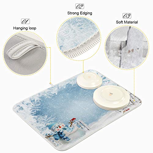Qugrl FBA-G61036874P523C558S1114 Christmas Snowman Drying Mats 16X18 Inch thumb #2