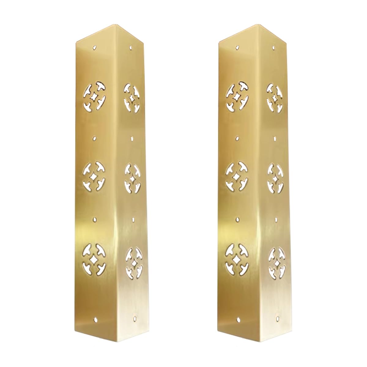 2Pcs Antique Solid Brass Corner Protectors 90° Angle Edge Vintage Protectors for Table Chair Cabinet Corner Guards (Brass)