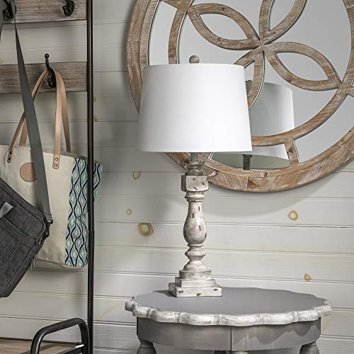Crestview Collection Basie 29 Inch Distressed Gray Table Lamp for Living Room, Bedroom, and Home Office