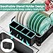 Hiviweer Dish Drying Rack - Space-Saving Dish Rack,Dish Racks for Kitchen Counter with Drainboard, Rustproof Dish Drainer with a Removable 4-Compartment Utensil Holder,Black