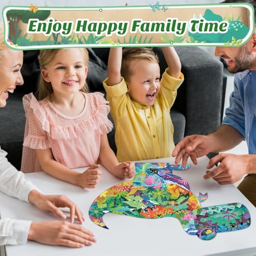 Puzzle de dinosaurios para niños de 6 a 8 años 295 piezas puzzle con forma de animal único para el suelo para niños de 8 a 12 años miniatura 7