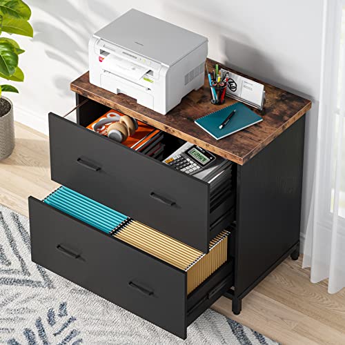 image for Tribesigns 2-Drawer File Cabinet, Wood Lateral Filing Cabinet, Home Of