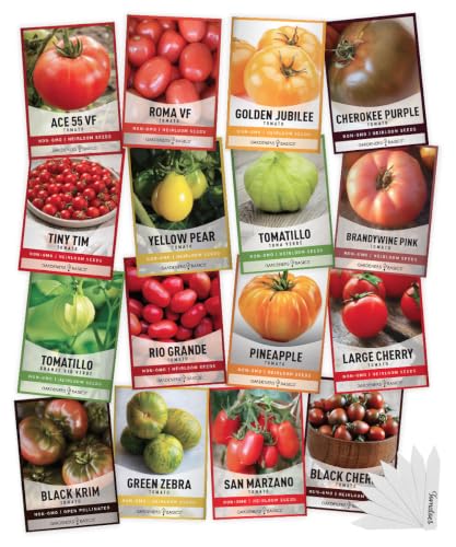 Gardeners Basics 16 Variety Tomato and Tomatillo Seeds for Planting