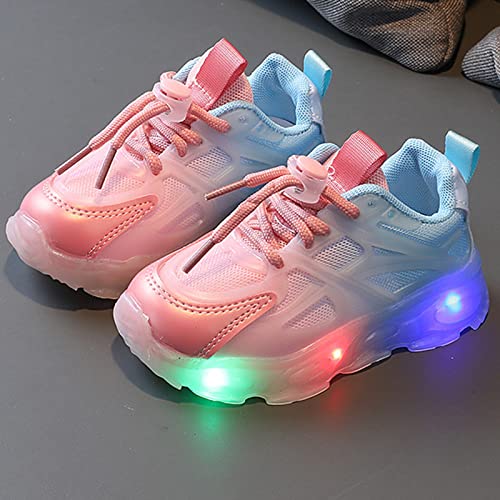 Running Shoes Toddler Light Up Gradient Shoes Kids Lightweight Non-Slip Light Sneakers Tie The Rope Sport Shoes2
