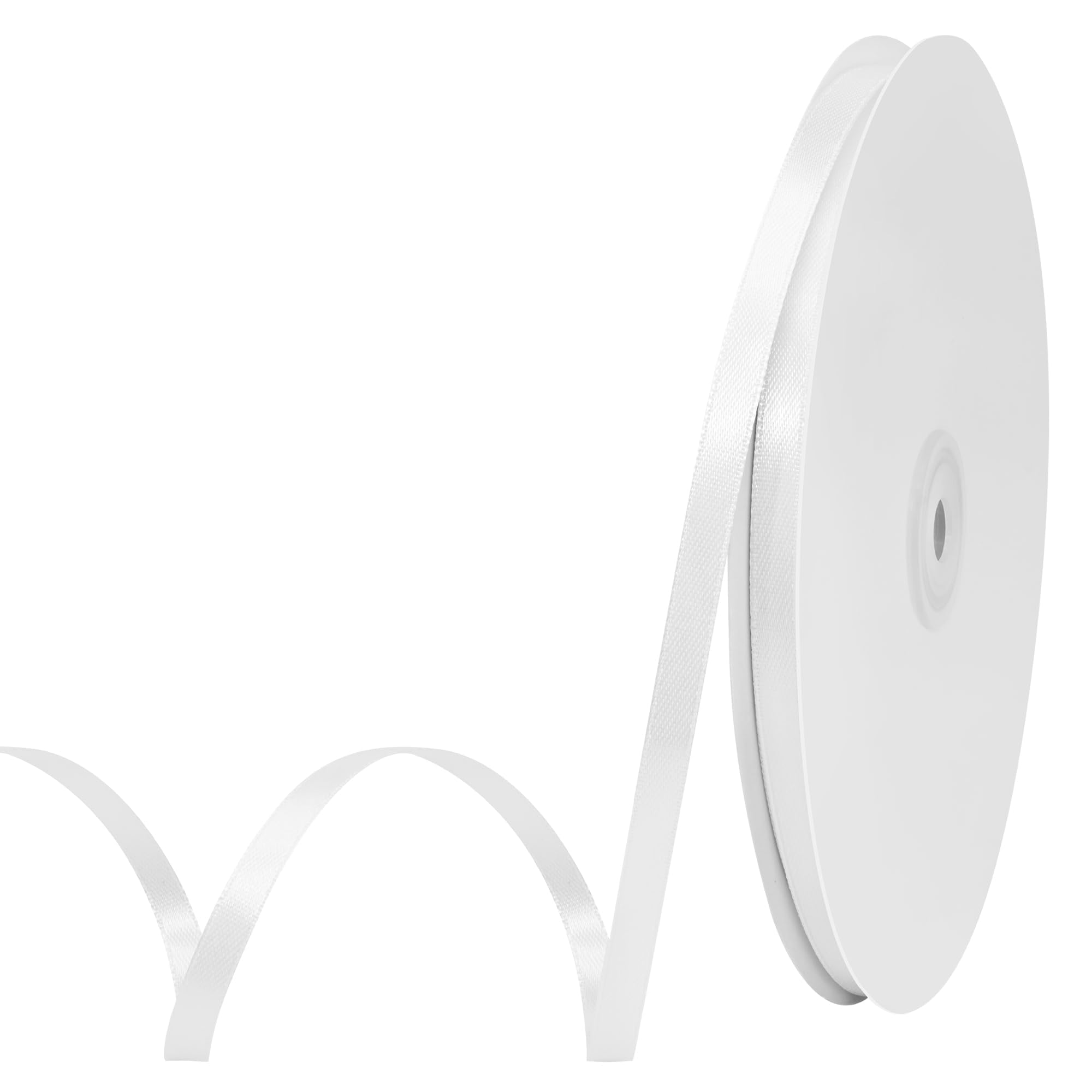 Amazon.com: Maclemon 1/4 inch Wide 100 Yards Double Face White Satin ...