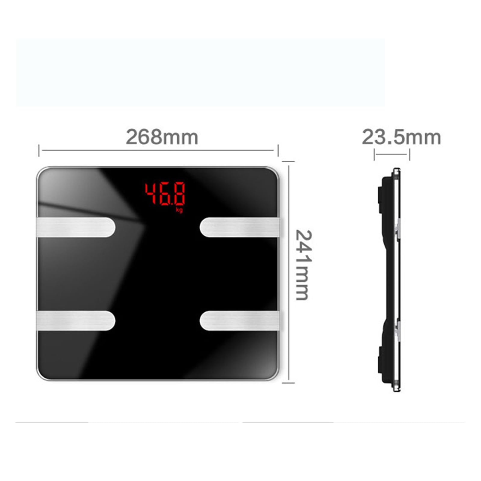 Smart Balance Bilancia Elettronica Da Pavimento Bagno For Uso Domestico For Grasso Corporeo Bluetooth BMI Umano Percentuale Di Preciso E Facile Da Leggere(Black)