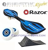 RipStik Blue Razor Mini Ripster Castor Board with Extra Set of Blue RIPSTER Replacement Wheels & Punk Ramp