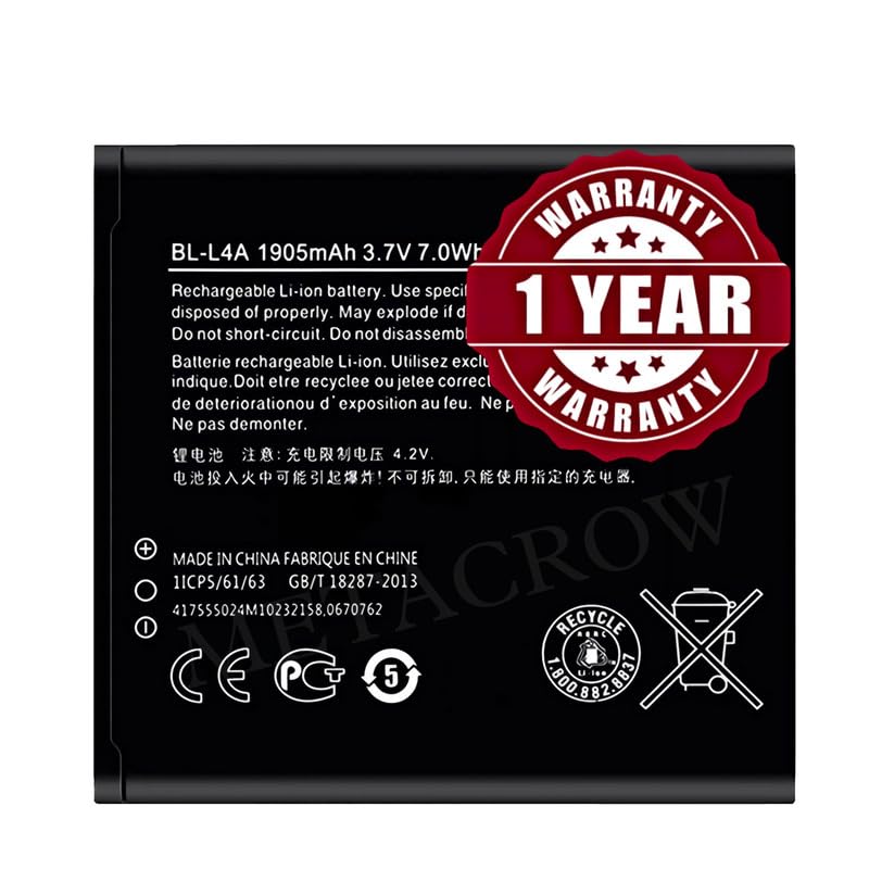 Image of Original BL-L4A Battery Compatible for Microsoft Lumia 535 (RM-1089) | Lumia 535 Dual Sim (RM-1090) - (1905mAh) - 1 Year Warranty JK1