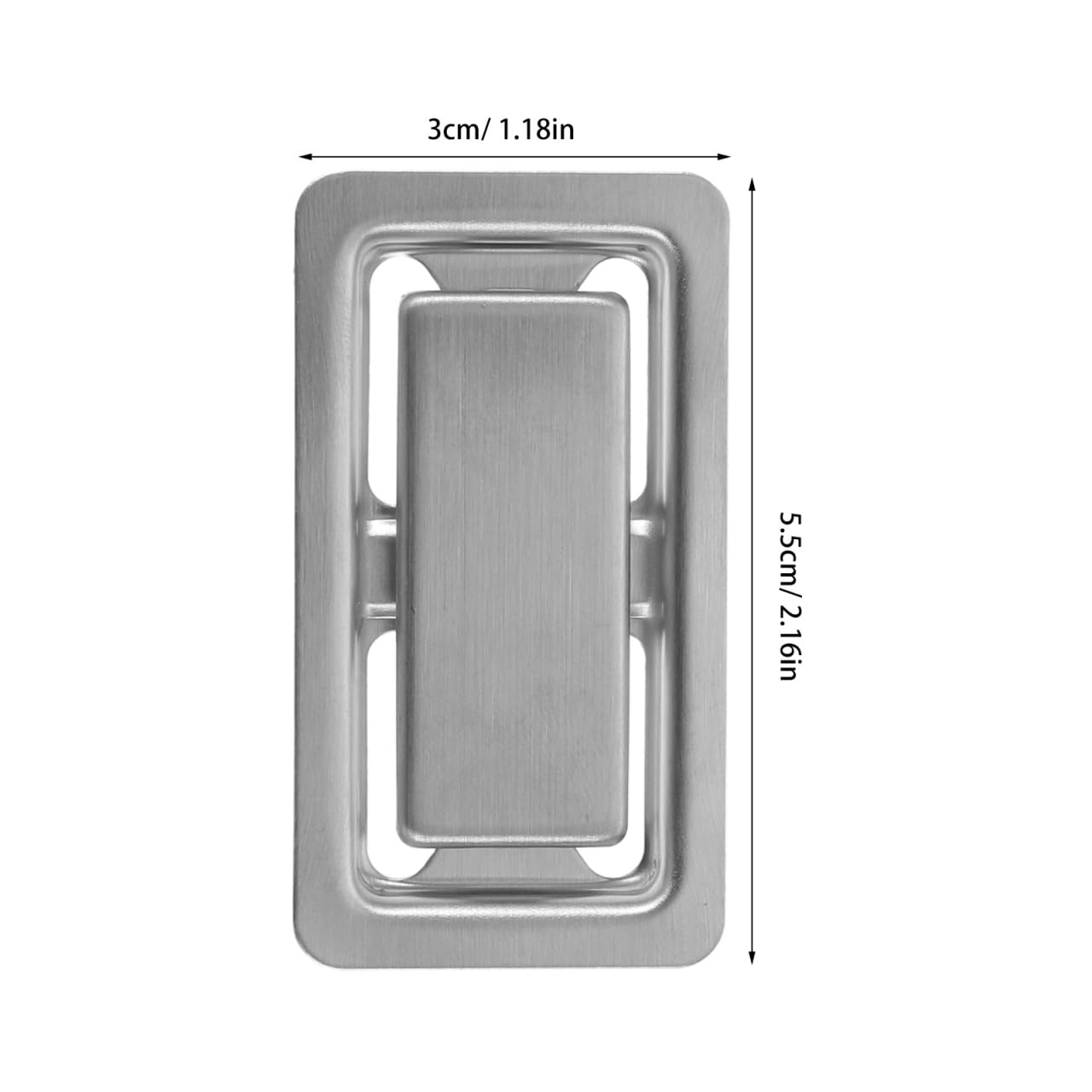 Operitacx Coperchio di Troppo Pieno per Lavabo Bagno in Acciaio Inossidabile Argento, Copri Lavello Rettangolare Elegante Protezione Contro Fuoriuscita Acqua per Installazione Fai-da-te