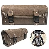 Diese Motorradgabeltasche ist aus PU-Leder mit Nieten, verstärktem Nähen und moderate Dicke halten die Tasche formschön.