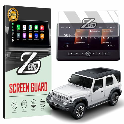 Image of ZEIR Screen Protector For MAHINDRA THAR ROXX 2026 - MX3, AX3L, MX5, AX5L & AX7L - 10.25 Inch Infotianment Touchscreen | TharRoxx Car Display Guard | 9H Hardness, Anti-Scratch & Water Resistant | HD Clarity MahindraThar Car Dashboard Accessory 2024-Running [Not Tempered Glass] (Thar Roxx Info)